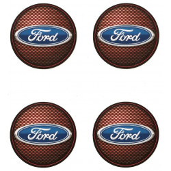  FORD 40mm x 4 Stickers HUBS WHEEL CENTER 