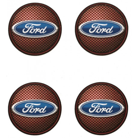 FORD 40mm x 4 Stickers HUBS WHEEL CENTER 