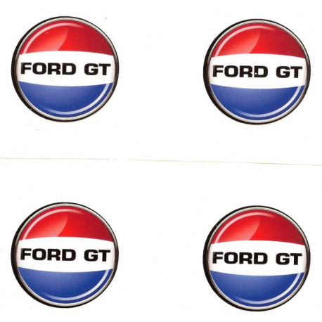  FORD GT 40mm x 4 Stickers HUBS WHEEL CENTER 