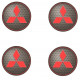 MITSUBISHI 45mm x 4 Stickers HUBS WHEEL CENTER 