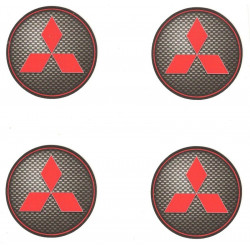MITSUBISHI 45mm x 4 Stickers HUBS WHEEL CENTER 