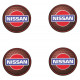  NISSAN 50mm x 4 Stickers HUBS WHEEL CENTER 