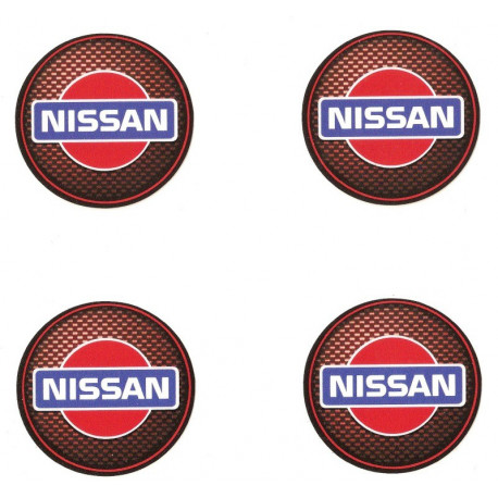  NISSAN 50mm x 4 Stickers HUBS WHEEL CENTER 
