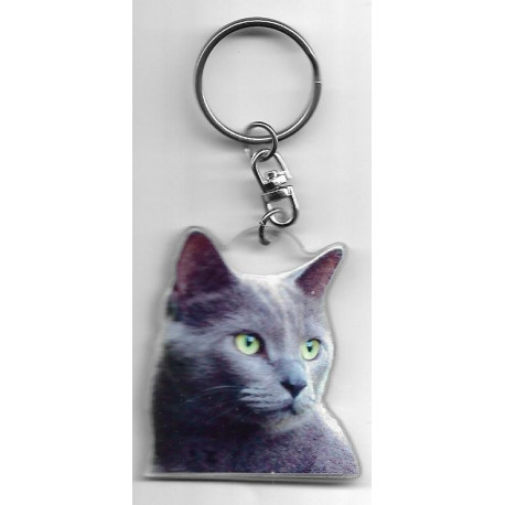 BLEU RUSSE CHAT porte clés