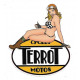 TERROT " rangos "  left Pin up laminated vinyl decal