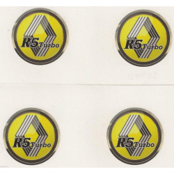  RENAULT R5 Turbo 40mm x 4 Stickers HUBS WHEEL CENTER 