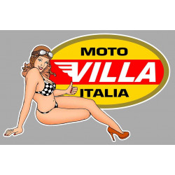 MOTO VILLA  Pin UP Sticker right