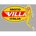 MOTO VILLA Pin UP Sticker gauche