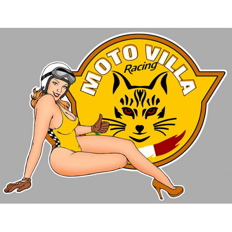 MOTO VILLA  Racing Pin UP Sticker droite