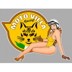 MOTO VILLA Racing Pin UP Sticker gauche