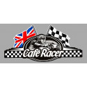 CAFE RACER   UK left flag laminated decal