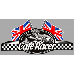 CAFE RACER  2 UK FLAGS ( sans bretagne )  Sticker