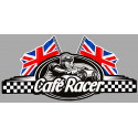 CAFE RACER ( without britain )  2 UK FLAGS Sticker