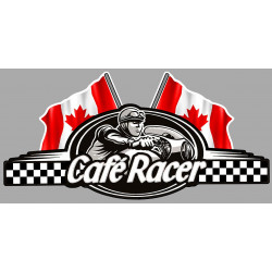 CAFE RACER ( without britain )  2 CANADIAN FLAGS Sticker