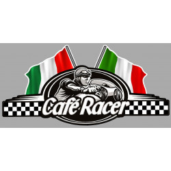 CAFE RACER  2 ITALIE FLAGS ( sans bretagne )  Sticker