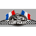 CAFE RACER ( without britain )  2 FRANCE FLAGS Sticker