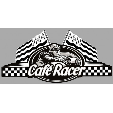 CAFE RACER  2 BREIZH BRETAGNE  FLAGS ( sans bretagne )  Sticker