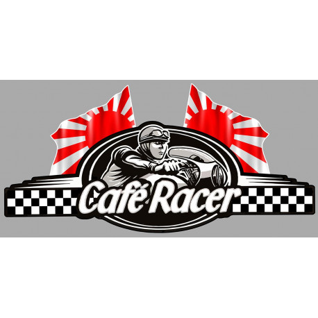 CAFE RACER  2 JAPON  FLAGS ( sans bretagne )  Sticker