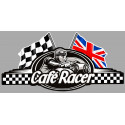 CAFE RACER ( without britain )  UK right flag laminated decal