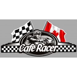 CAFE RACER ( without britain )  RIGHT CANADIAN FLAGS Sticker