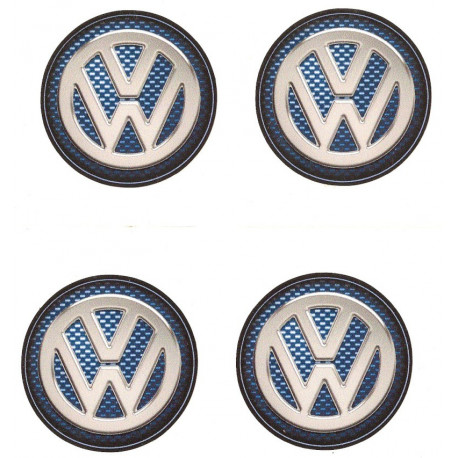  VW 50mm x 4 Stickers HUBS WHEEL CENTER 