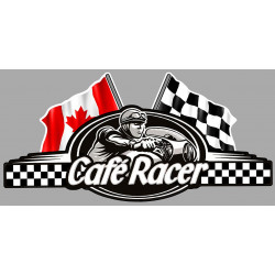 CAFE RACER ( without britain )  LEFT CANADIAN FLAGS Sticker