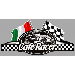 CAFE RACER  ITALIE FLAG ( sans bretagne )  Sticker gauche