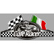 CAFE RACER ( without britain )   ITALIAN right Flag Sticker