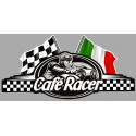 CAFE RACER ( without britain )   ITALIAN right Flag laminated decal