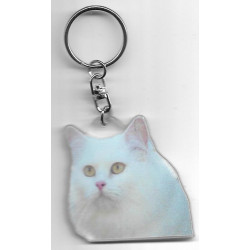 CHAT BLANC porte clés