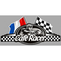 CAFE RACER  FRANCE FLAG gauche ( sans bretagne )  Sticker