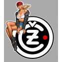 CZ Pin Up gauche Sticker vinyle laminé