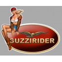 MOTO GUZZI " Guzzirider " Pin Up gauche Sticker vinyle