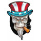 SKULL US Uncle SAM Sticker gauche 