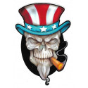 SKULL US Uncle SAM Sticker vinyle laminé