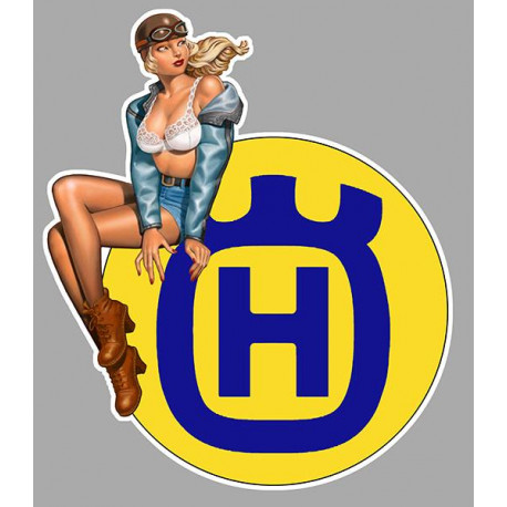 HUSQVARNA  Pin Up  droite Sticker vinyle