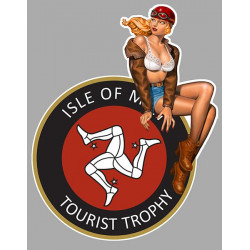 TT Tourist Trophy  Pin Up  right vinyl Sticker