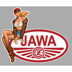 JAWA Pin Up  droite Sticker vinyle