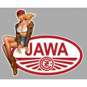 JAWA Pin Up  gauche Sticker vinyle