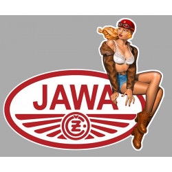 JAWA Pin Up  droite Sticker vinyle