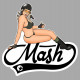 MASH right pin up laminated vinyl decal