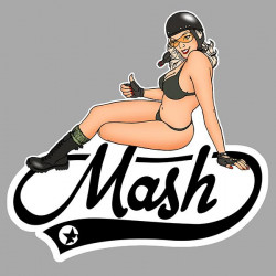 MASH left pin up laminated vinyl decal