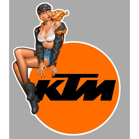 KTM Pin Up gauche sticker vinyle laminé