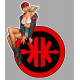 KREIDLER Pin Up gauche sticker vinyle laminé