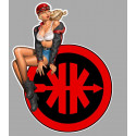 KREIDLER Pin Up gauche sticker vinyle laminé