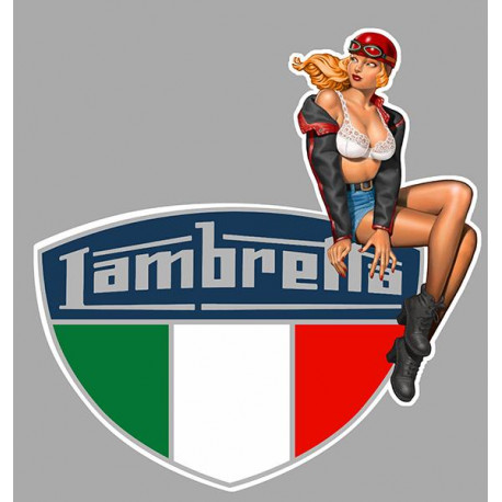 LAMBRETTA  Pin Up  droite Sticker vinyle laminé