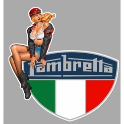 LAMBRETTA  Pin Up  gauche Sticker vinyle laminé