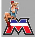 MOTOBECANE " M " Pin Up gauche Sticker vinyle laminé