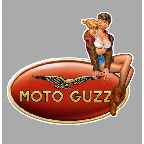 MOTO GUZZI  right Pin Up laminated vinyl decal