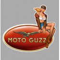 MOTO GUZZI  Pin Up droite Sticker vinyle laminé